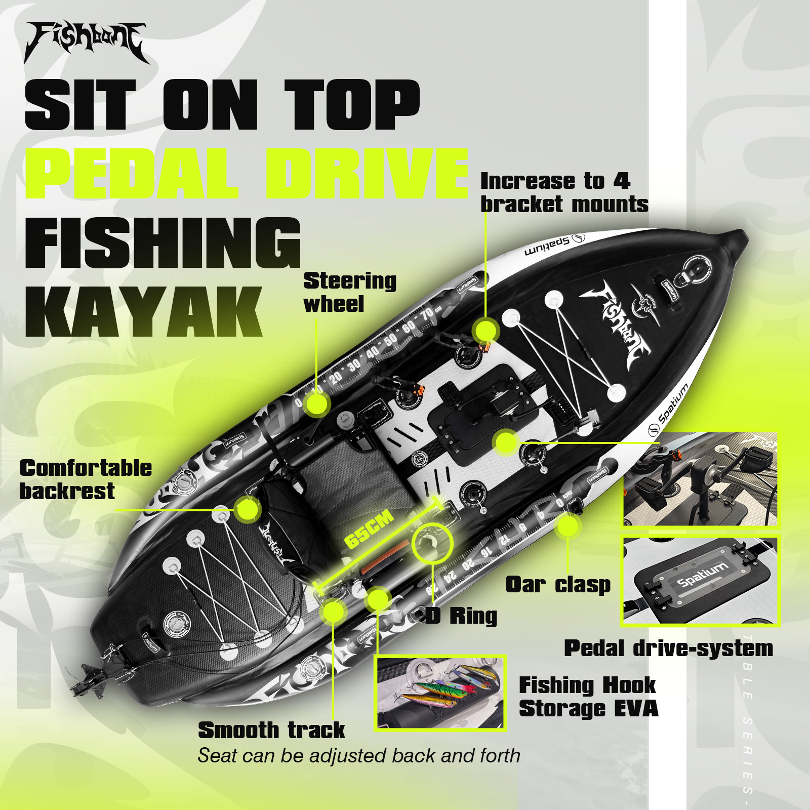 Spatium Fishing Kayak Boat Ped - Fishing Kayak Sit In 评论和价格