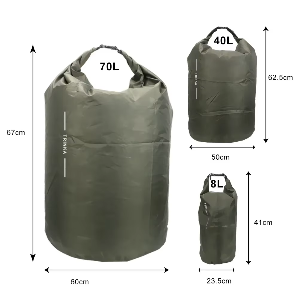 8L 40L 70L Roll‑Top Waterproof - Fishing Kayak Storage Bag 评论和价格