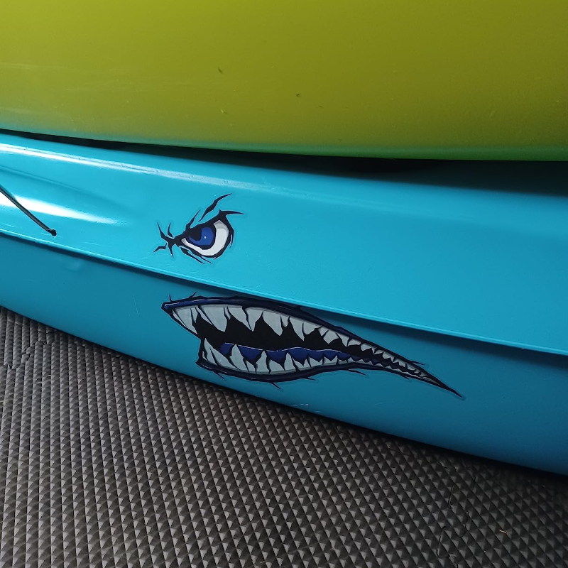 2PCS Shark Teeth Mouth Boat St - Fishing Kayak Sit On Top 评论和价格